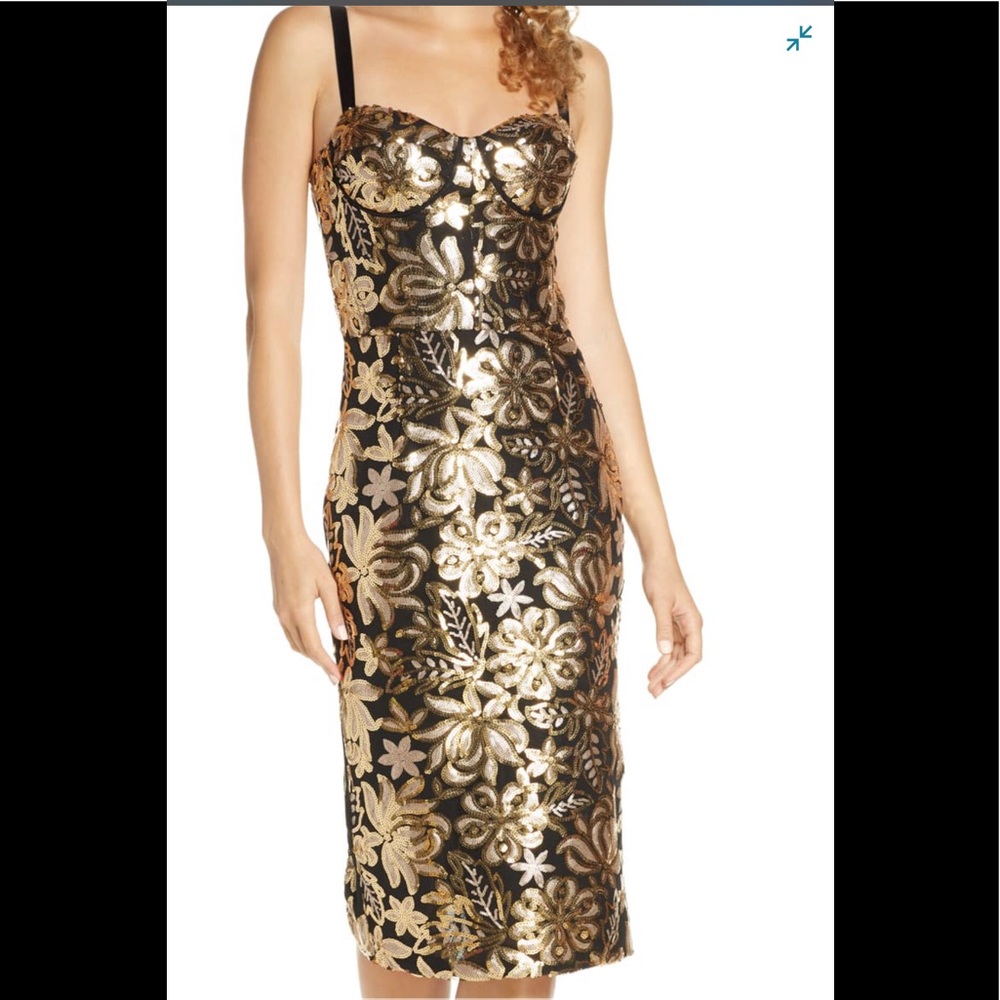 Bronx & Banco Louise Floral Sequin Sheath Dress